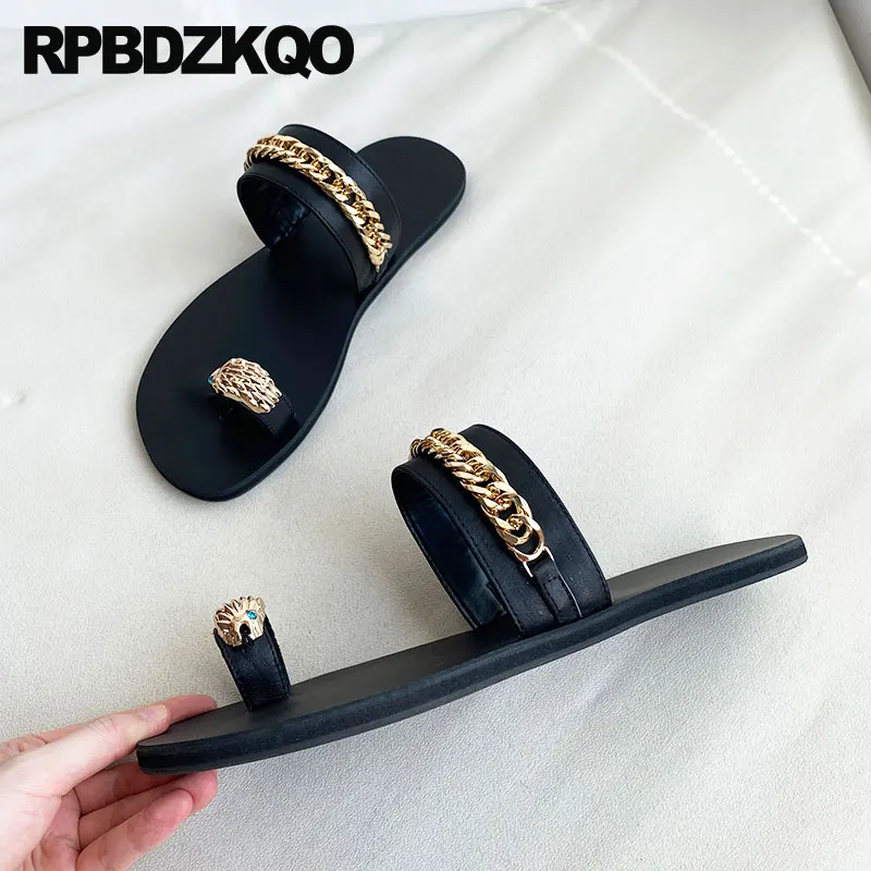 Shoes Y2k Punk Holiday Chain Nice Slides 45 Rock Plus Size Men China Wide Fit Toe Loop Summer Slippers Metal Flats Sandals Ring