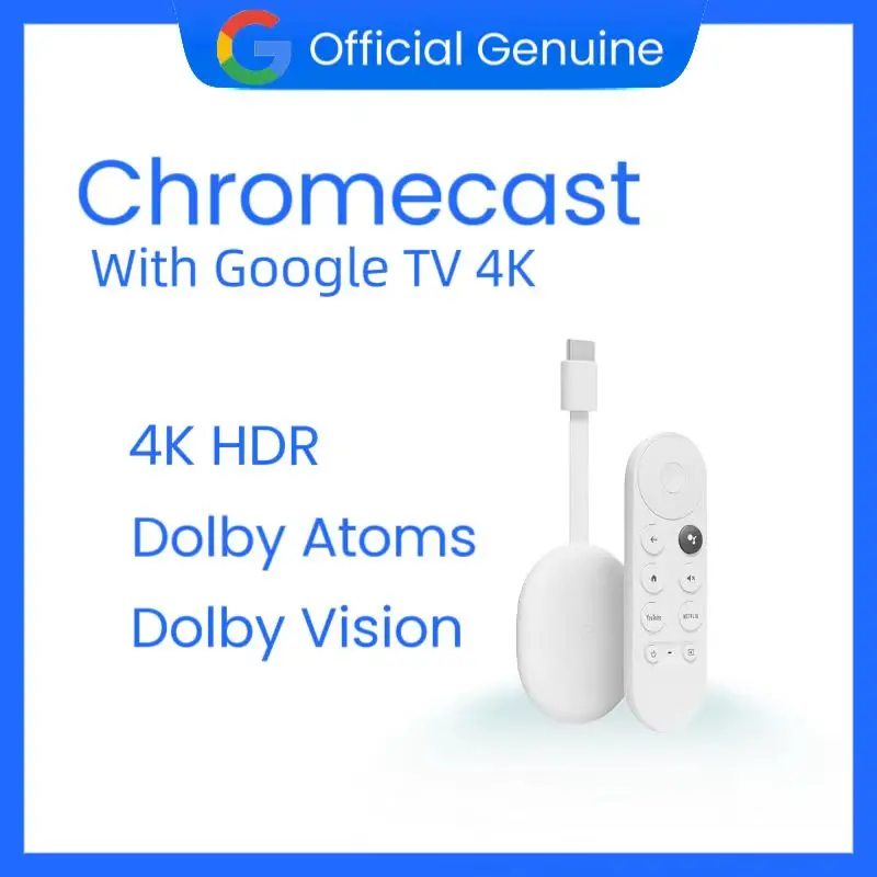 

New Chromecast with Google TV 4K, Video Resolution Up To 4K HDR, Support Dolby Vision And Dolby Atoms, Built-in Voice Assistant