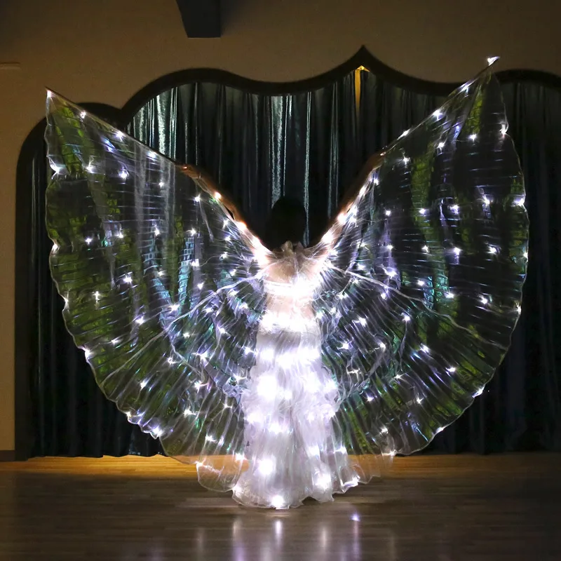 LED color 4-color color-changing wings dance wings 360-degree dance luminous prop performance belly dance wings