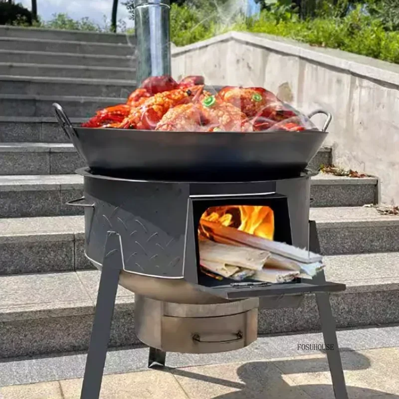 

Chimeneas Camping Fire Pit Outdoor Grill Stand Camping Stove Heating Wood Fire Stove Household Rural Portable Brazier Stove