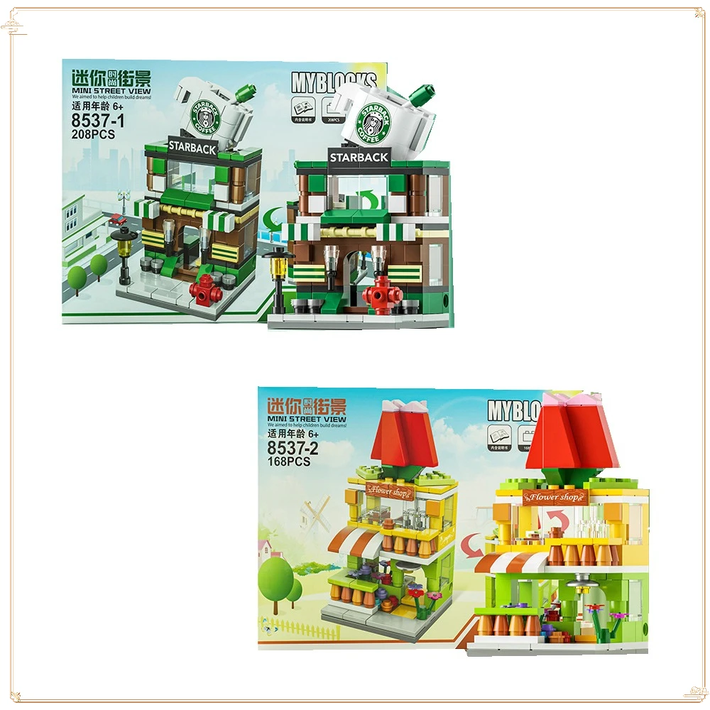 Street View Winkel Model Stedelijke Architectuur Serie Bouwstenen Puzzel Assemblage Speelgoed Interieur Decoratie Kinderen Kerstcadeau