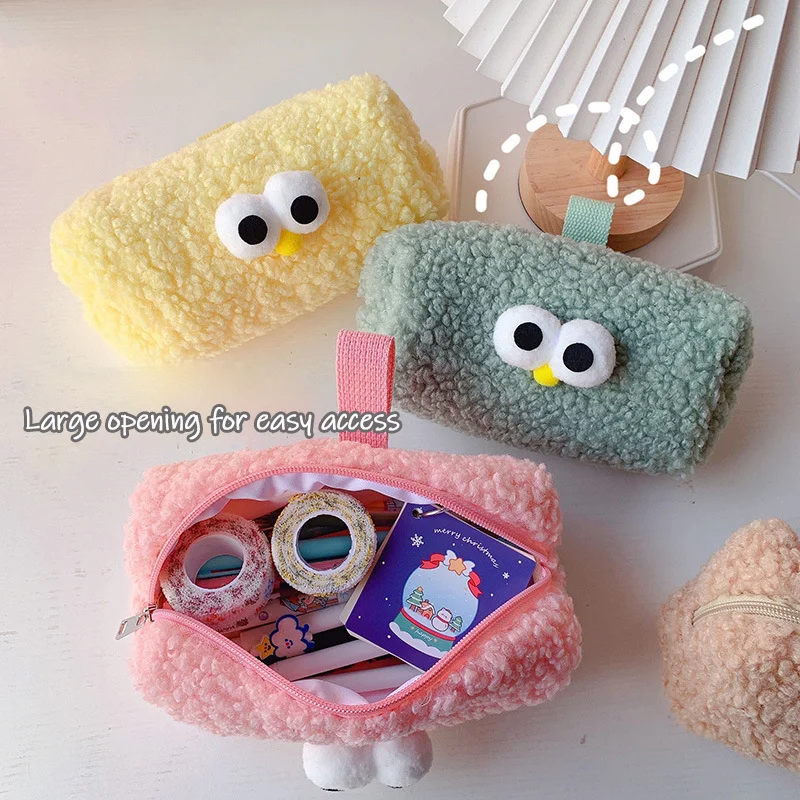 Kawaii Plush Pencil Case New Portable Pencil Bag Makeup Storage Bag School Study Stationery Office Storage Supplies Gifts