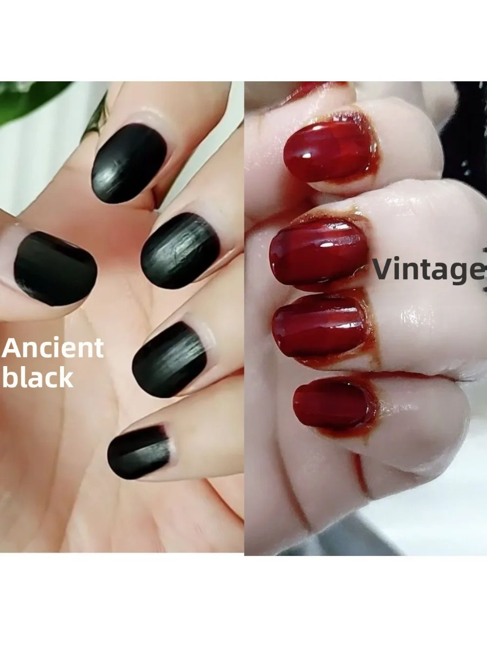 Poudre de teinture pour ongles au henné végétal naturel 30g pour des couleurs longue durée : rouge vin sec et noir, pour une manucure facile et éclatante