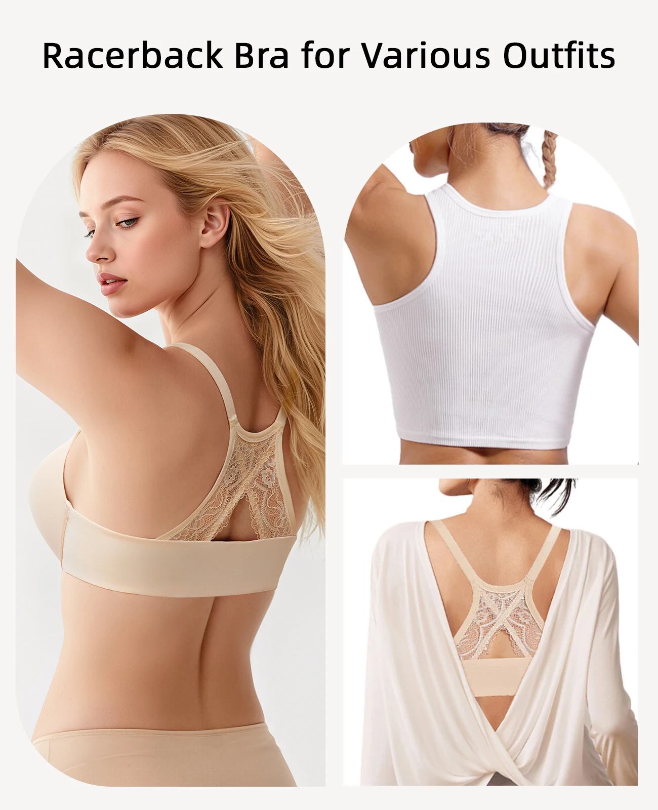 جديد رفع البرازيلي للنساء الجبهة إغلاق Underwire لينة إضافة الكؤوس الدانتيل Bralette Racerback قابل للتعديل الأشرطة عالية تمتد مثير الصدرية #5