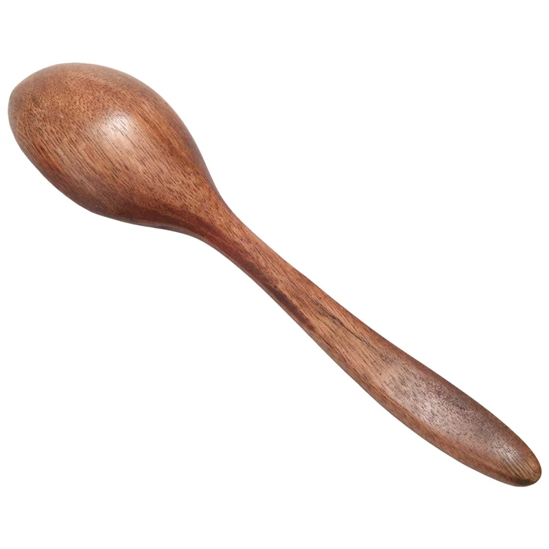 WOWFU-12 Pieces Wooden Handmade Bowl And Spoon For For Rice Miso Serving Home Kitchen Tableware