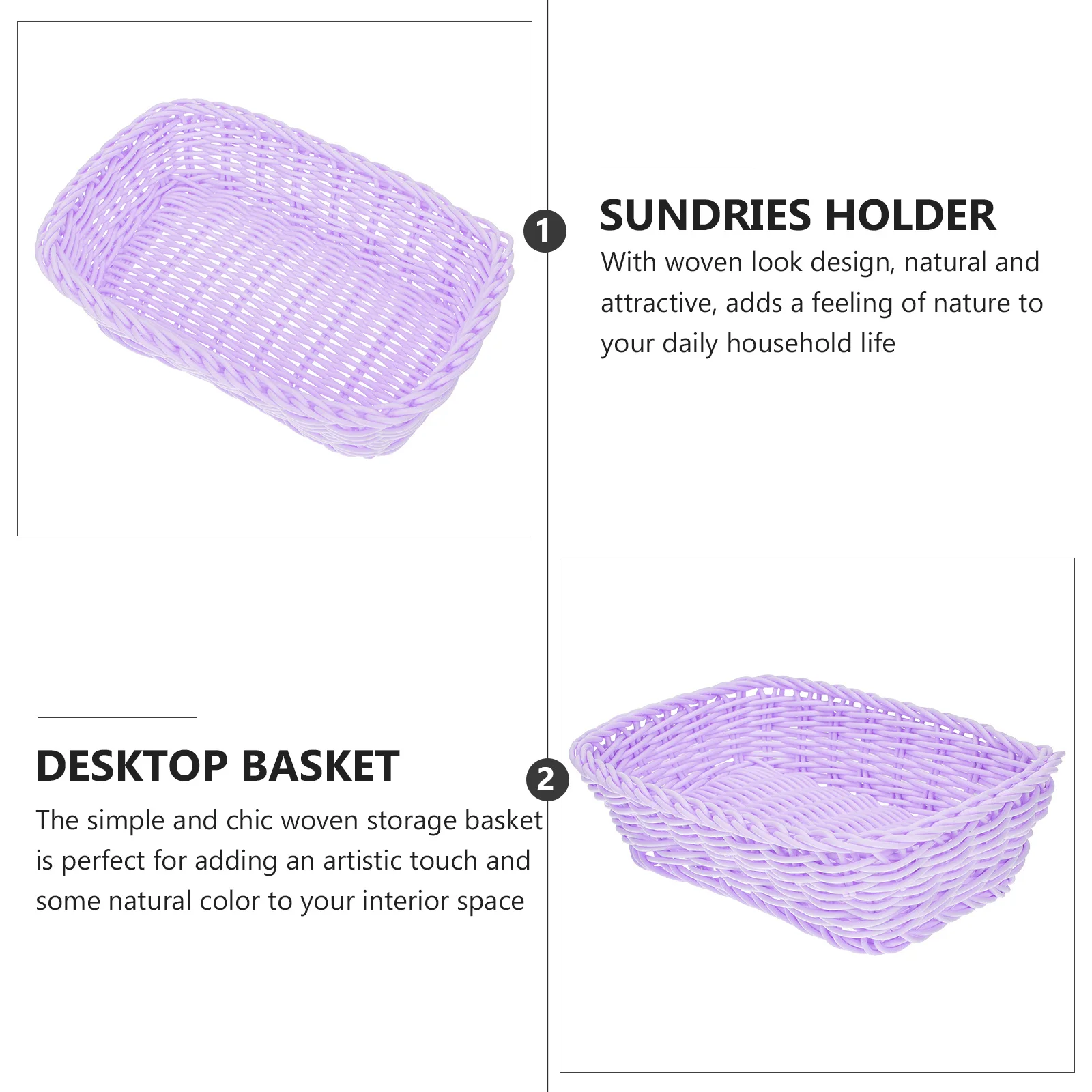 

1Pcs Macaron Color Woven Storage Basket Natural Look Desktop Organizer Multipurpose Storage Basket for Household Sundries and