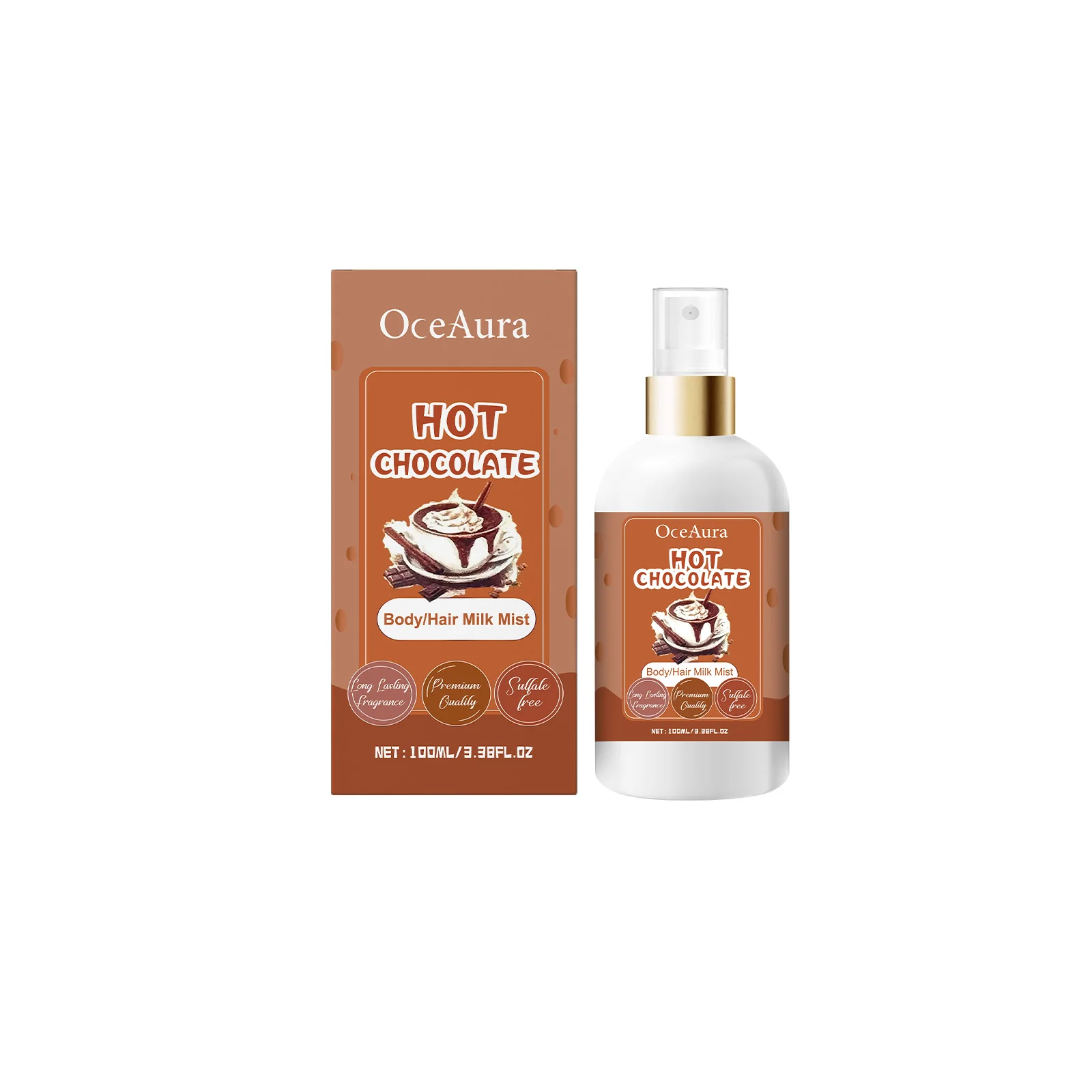 

Hot Chocolate Body & Hair Milk Mist - Premium Fragrance Mist for Skin & Hair, Luxurious Cocoa Scent, 100ml/3.38oz