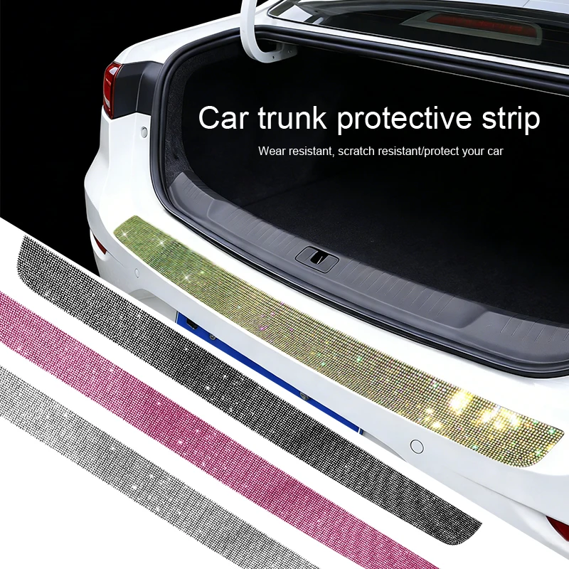 Universal Car Stickers Trunk Guard Plate Car Rear Bumper Trim Anti-Kicked Scratch Protection Sticker Strip Exterior Accessories