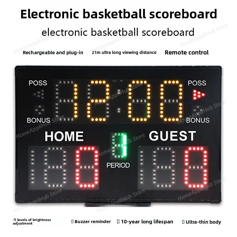 New Multi-functional LED Indoor Sports Electronic Competition Scoreboard, Mobile Digital Scoreboard