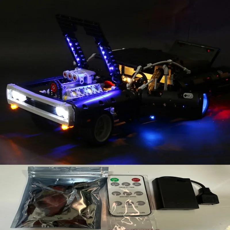 Led-lichtset geschikt voor Dom's Dodge Charger 42111 bouwstenen decoratieve lamp (niet inbegrepen modelstenen)