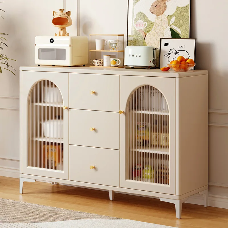 

Cream style dining side cabinet household kitchen cabinet locker simple modern wall integrated light luxury