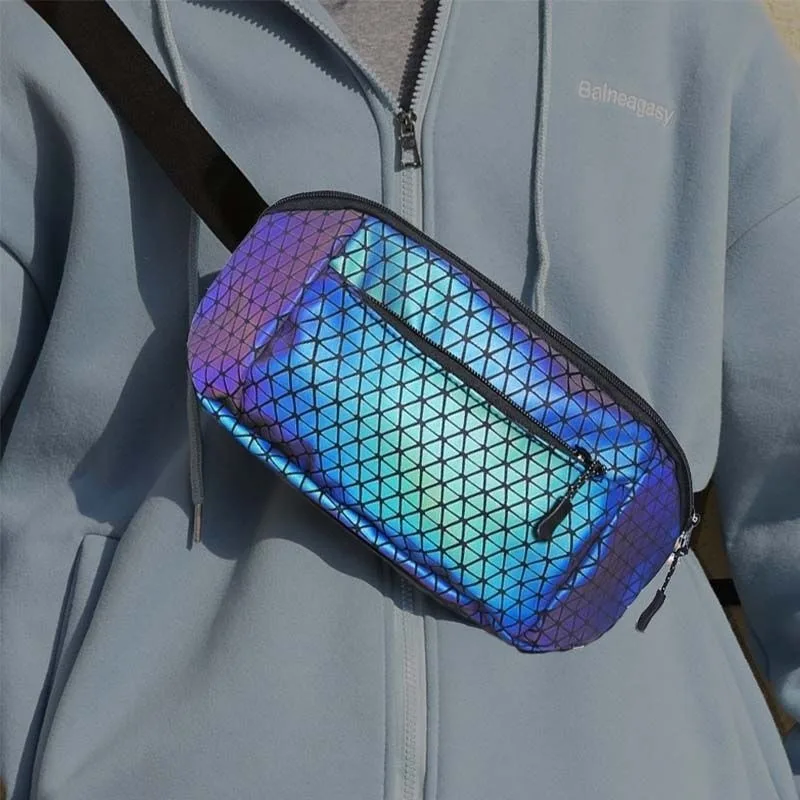 حقيبة كروس عاكسة متعددة الأغراض رياضية حبال ركوب الدراجات في الهواء الطلق ركاب الكتف الصدر الخصر على ظهره للجنسين عادية