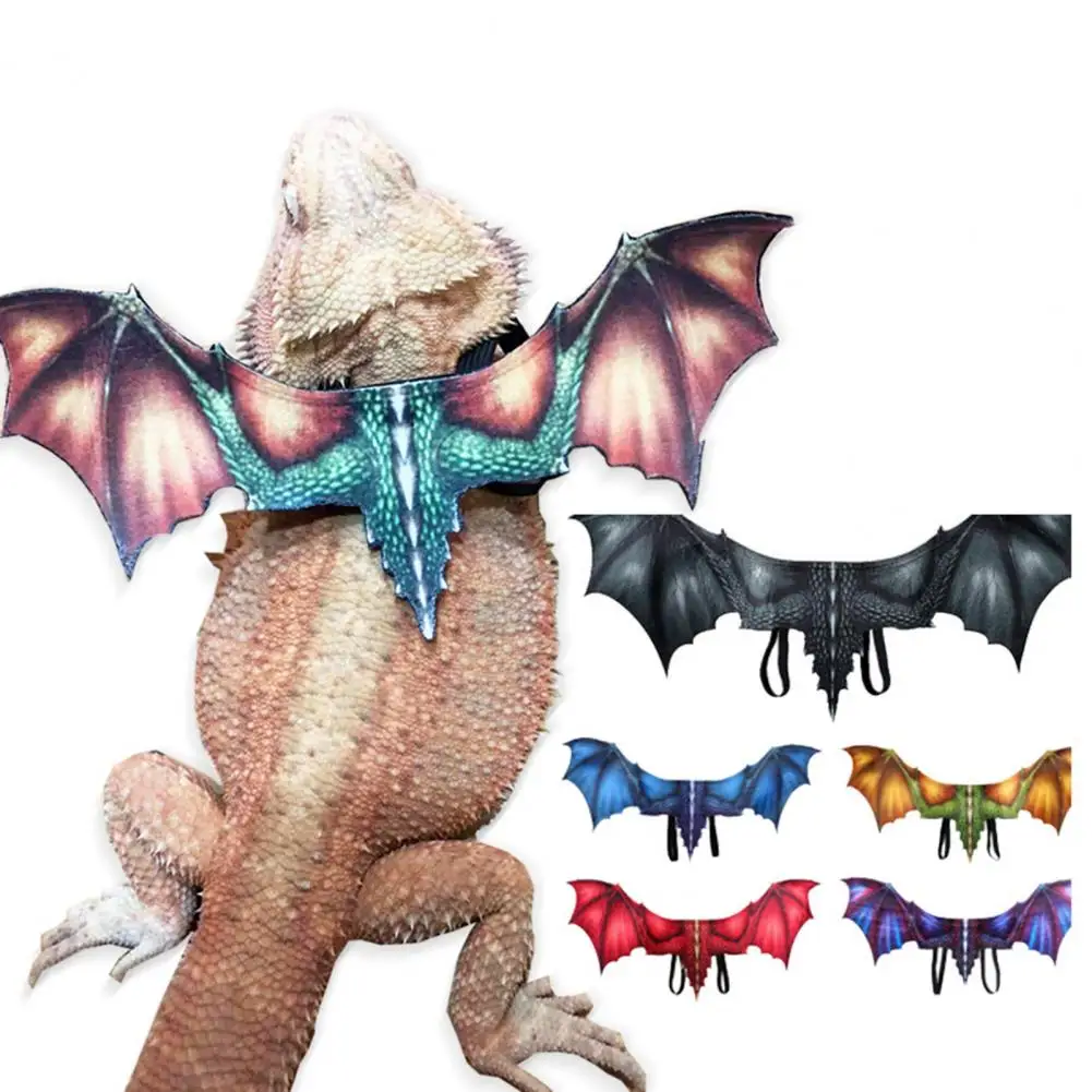 Durable Reptile Leash Convenient Lizard Harness Anti-Bite Wings Comfortable Bearded Dragon Harness