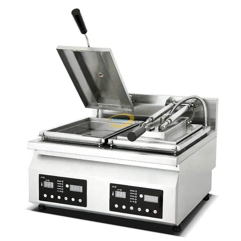 

Independent control double pot electric automatic dumpling dumpling frying pan machine