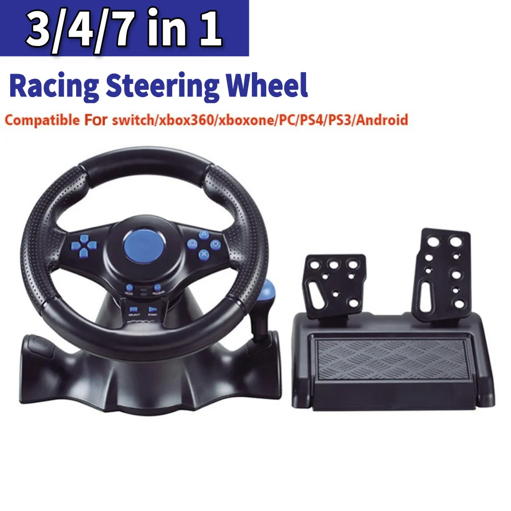 Racing Steering Wheel Simulated Car Racing Pedals With Manual Shifter Vibration Controller For Nintendo Switch/PS4/PS3/Xbox One