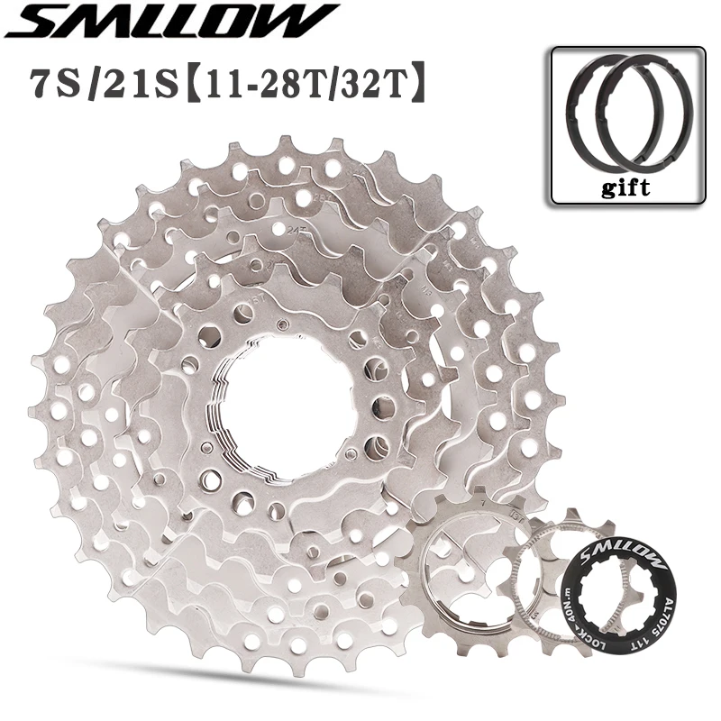 SMLLOW 7 Speed Mountain Bike Cassette Flywheel 11-28T 11-32T 7S  Bicycle Freewheel Chain Wheel Bicycle Parts