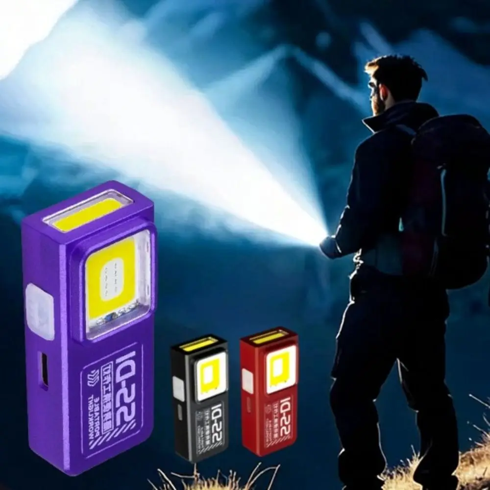 USB Rechargeable Mini COB LED Flashlight Bottom Magnetic Clip-On Pocket Lamp Powerful with COB Emergency Light LED Flashlight