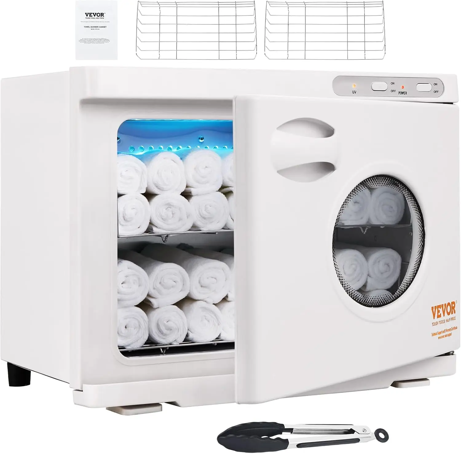 23L Large Capacity Hot Warmers with See Through Window, Two Stainless Steel Racks, Holds up 50-60 Towels, 2-in-1 Quick and All-R