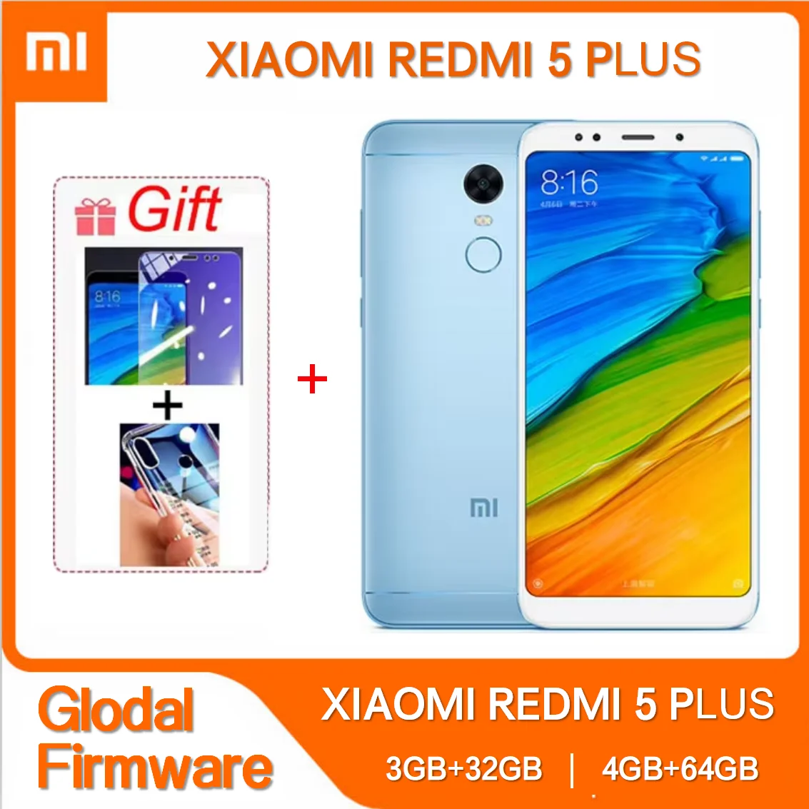 Смартфон Xiaomi Redmi 5 plus 3 ГБ 32 ГБ/4 ГБ 64 ГБ 5,99 дюйма 4000 мАч celular snapdragon 625 Android 12,0 МП 4G Мобильный телефон global rom