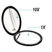 Portable Mini Makeup Mirror Compact Pocket Handheld Mirror 10x Magnifying Double Sided Makeup Mirror Travel Beauty Cosmetic Tool