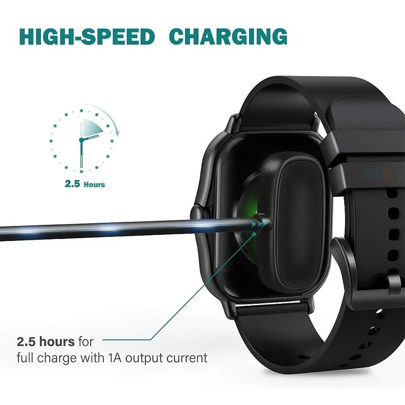 スマートウォッチ用USB充電コード,充電ケーブル,充電コード,Amazfit Active edge,t-rex pro,gts2,gtr2,gts 4 mini,bip5,3,u,pop pro,10個