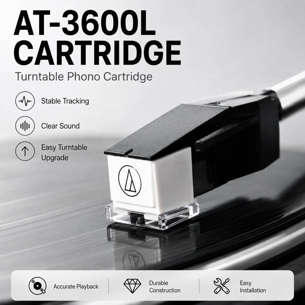 

AT3600L MM Cartridge Phono Needle Clear Sound Moving Magnet Stylus For Turntable Headshell Accessories