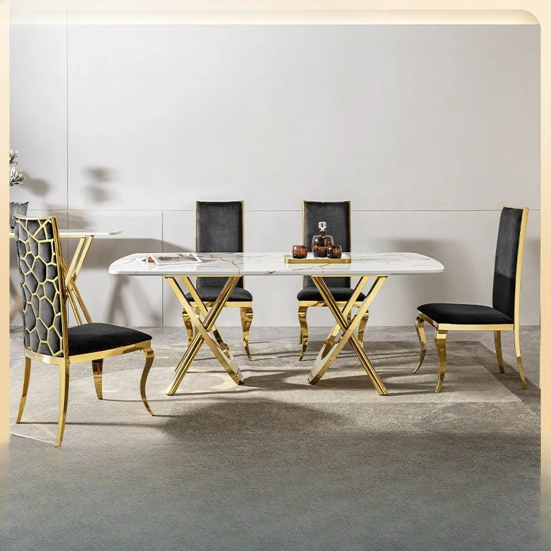 Lichte luxe marmeren eettafel