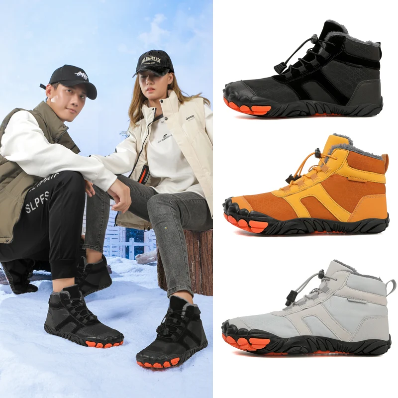 

Мужские и женские зимние ботинки, непромокаемая повседневная обувь с широким носком для снега босиком, теплая рабочая обувь, ботильоны для треккинга, альпинизма, пешего туризма