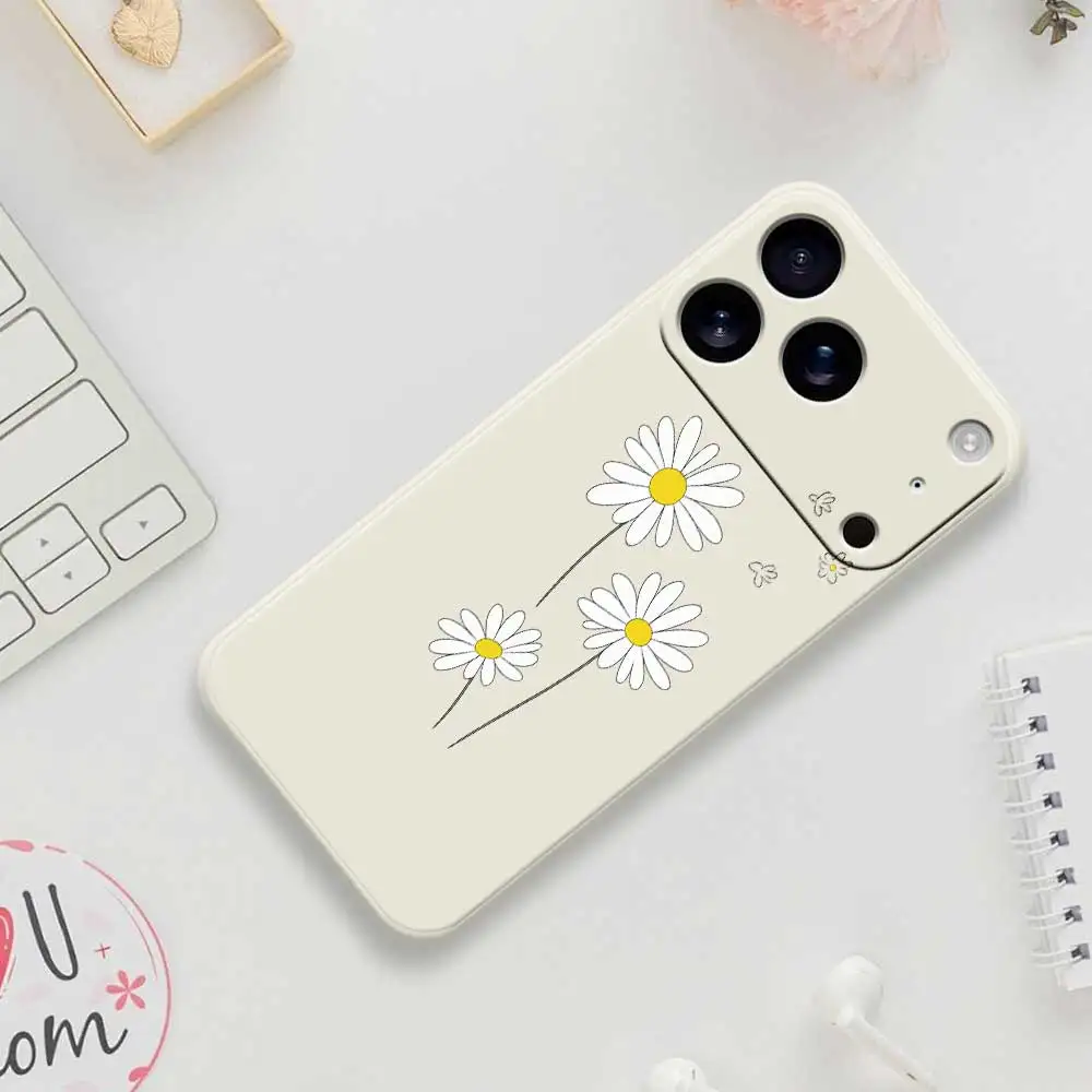Custodia per telefono Fresh Daisy per iPhone 17 Pro Max 17 Air 16 15 14 13 12 11 Pro Max XS Max 7 8 Plus 16e 16 15 Plus TPU Cover Coque