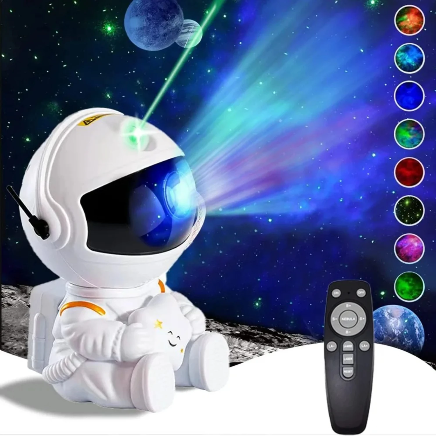 Astronauta cósmico estrelado espaço projetor, lâmpada LED com teto nebulosa, presente decorativo perfeito para quarto atm, novo