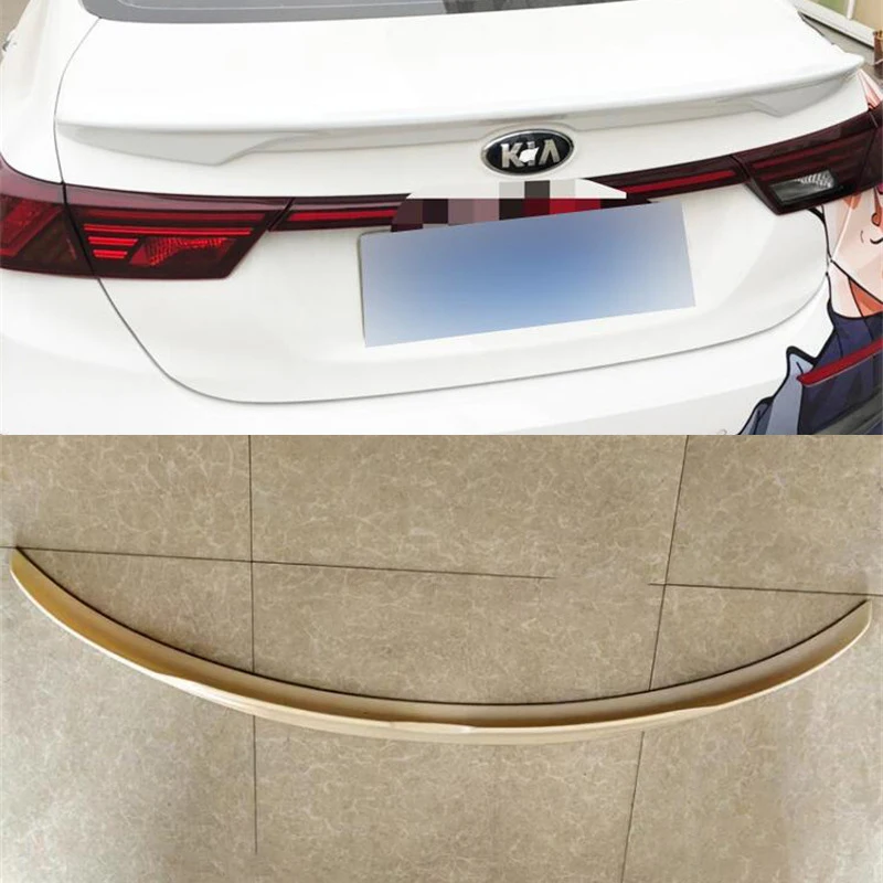 الأبيض لكيا K3 سيراتو 2019-2024 سنة سبويلر الجناح ملحق صندوق السيارة ABS المواد الخلفية الذيل الشفاه طقم الجسم