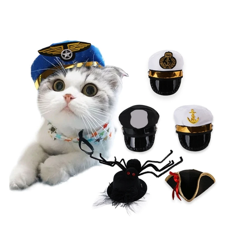 Cute Pirate Captain Hat for CAT Christmas Pet Dogs Cosplay Headwear Winter Halloween Cosplay Costume Accessories