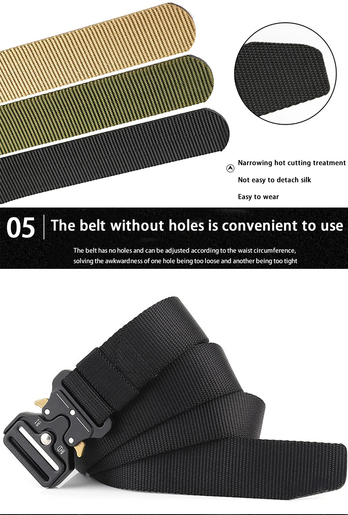 1pc Herren gürtel Outdoor Jagd taktischer Herren gürtel multifunktion ales Kampf überleben hochwertige Leinwand Nylon Herren gürtel Sport gürtel – Detail 4