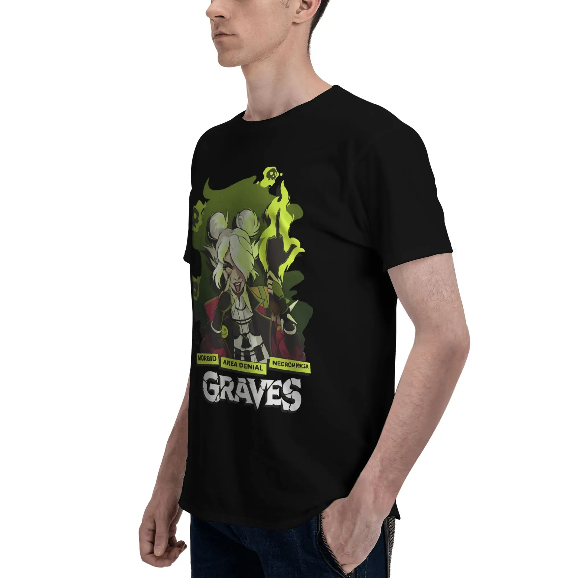 Graves Pixel Art Lustiges T-Shirt aus 100 % Baumwolle, Deadlock Tees Tops für Herren – Detail 5