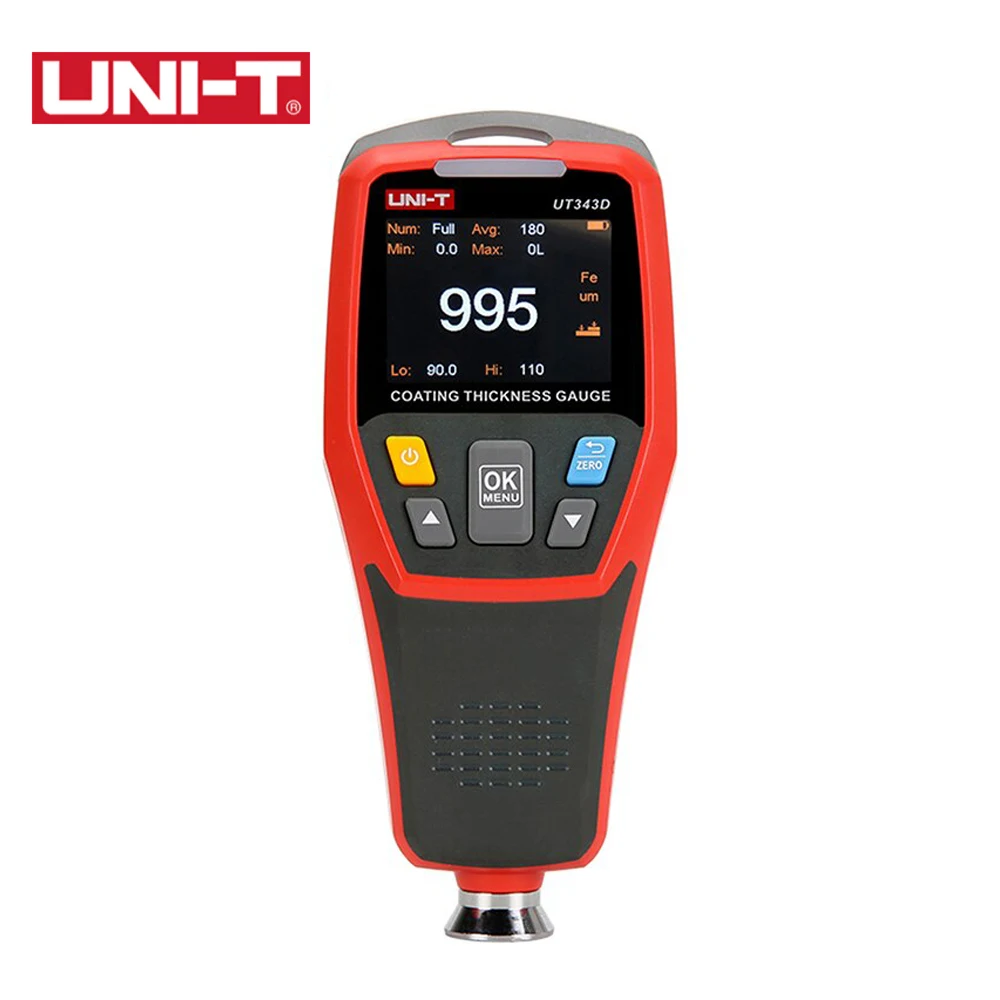 Uni-t Medidor de Espessura Digital Coating Tester Range a 1250um com Função de Dados Usb Ut343d 343a 343e