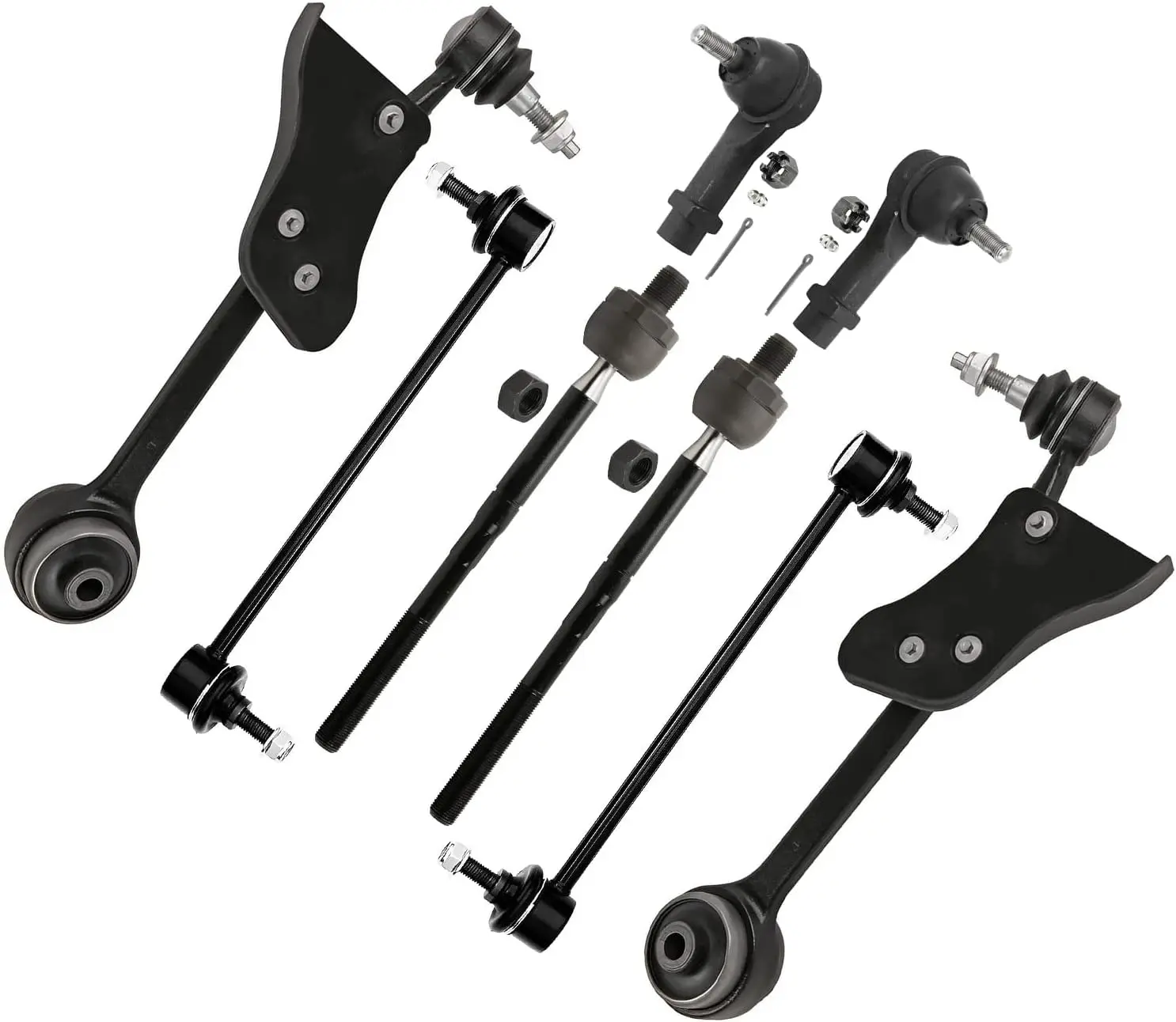 

Front Lower Forward Control Arms W/Ball Joints Sway Bar Links Outer Inner Tie Rod Ends Replacement for 2015- Fords Mustang