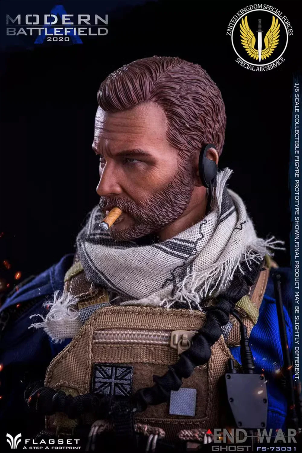 

Easy&Simple ES GA1008 1/6 Soldier Doll Man Call Action Figure Duty Head Sculpt Carving with Cigar Caps For 12" Action Figure DIY