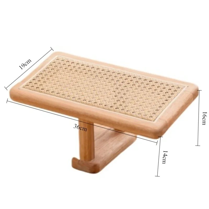 Solid Wood Stool Living Room Single Footrest Kneeling Support Meditation Lazy Stools Elegant Design Portable Rattan Furniture