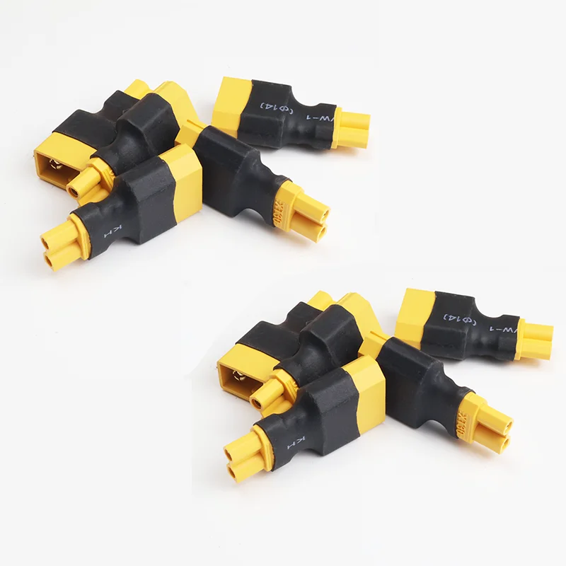 محول موازي 5 قطعة XT60 إلى XT30 محول موصل ذكر/أنثى التوصيل تحويل لاستبدال بطارية ليثيوم ESC توسيع