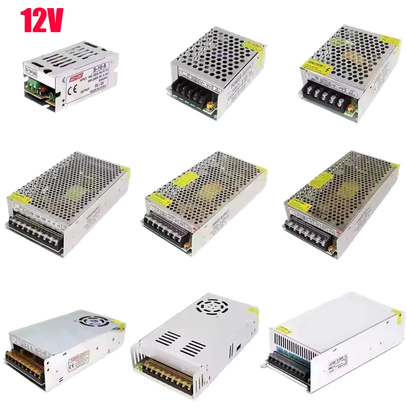 Fonte de alimentação de comutação dc12v tensão 1a 2a 5a 10a 15a 20a 25a 30a transformador de luz ac 100-240v adaptador de fonte para tiras de led