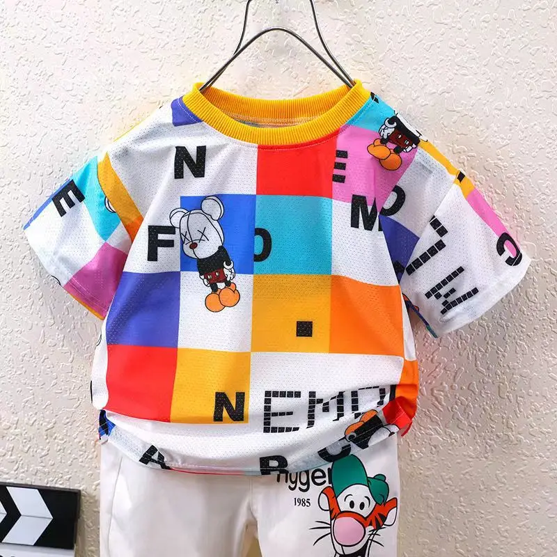 T-shirt à manches courtes pour petits garçons, ensemble de 2 pièces à la mode pour enfants de 3, 5, 7, 9 et 11 ans, nouvelle collection été 2023