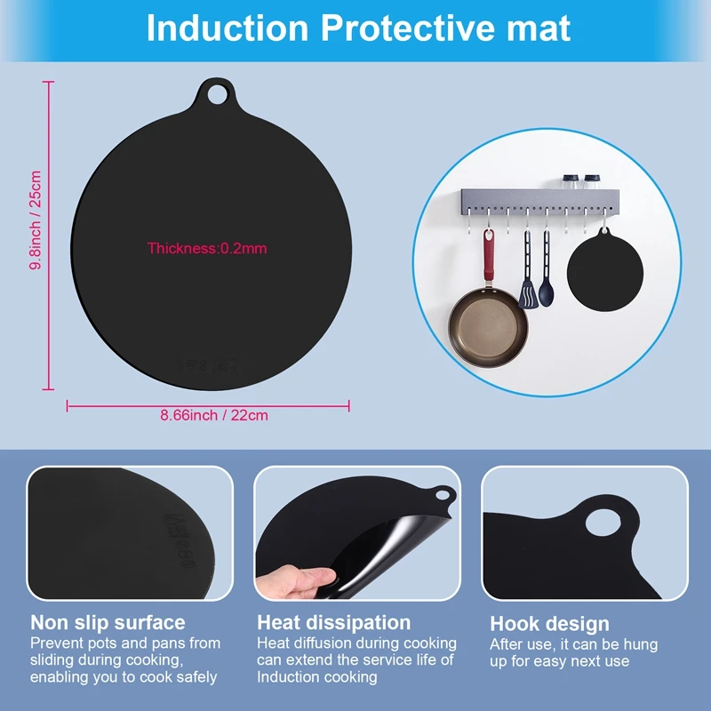 Promotion! 6 Pcs Electric Induction Hob Protector Mat,Anti-Slip Silicone Mat,Cooktop Scratch Protector Cover,Heat Insulated Mat