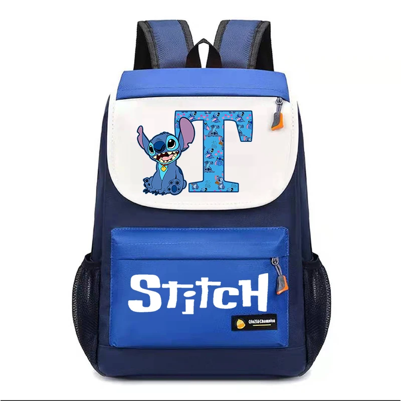 New Stitch Disney Backpack Kawaii Cartoon Letter Printed Children School Backpack Cute Boys Girls School Supplies Kids Backpacks