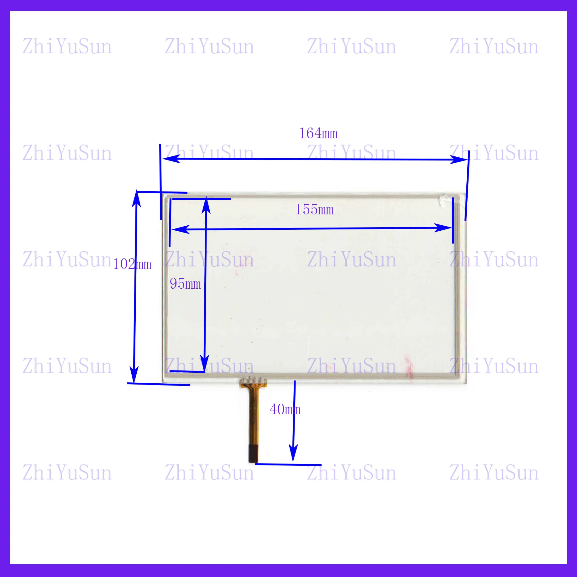 

8013 163*102 мм 7-дюймовая 4-проводная резистивная сенсорная панель 163*102