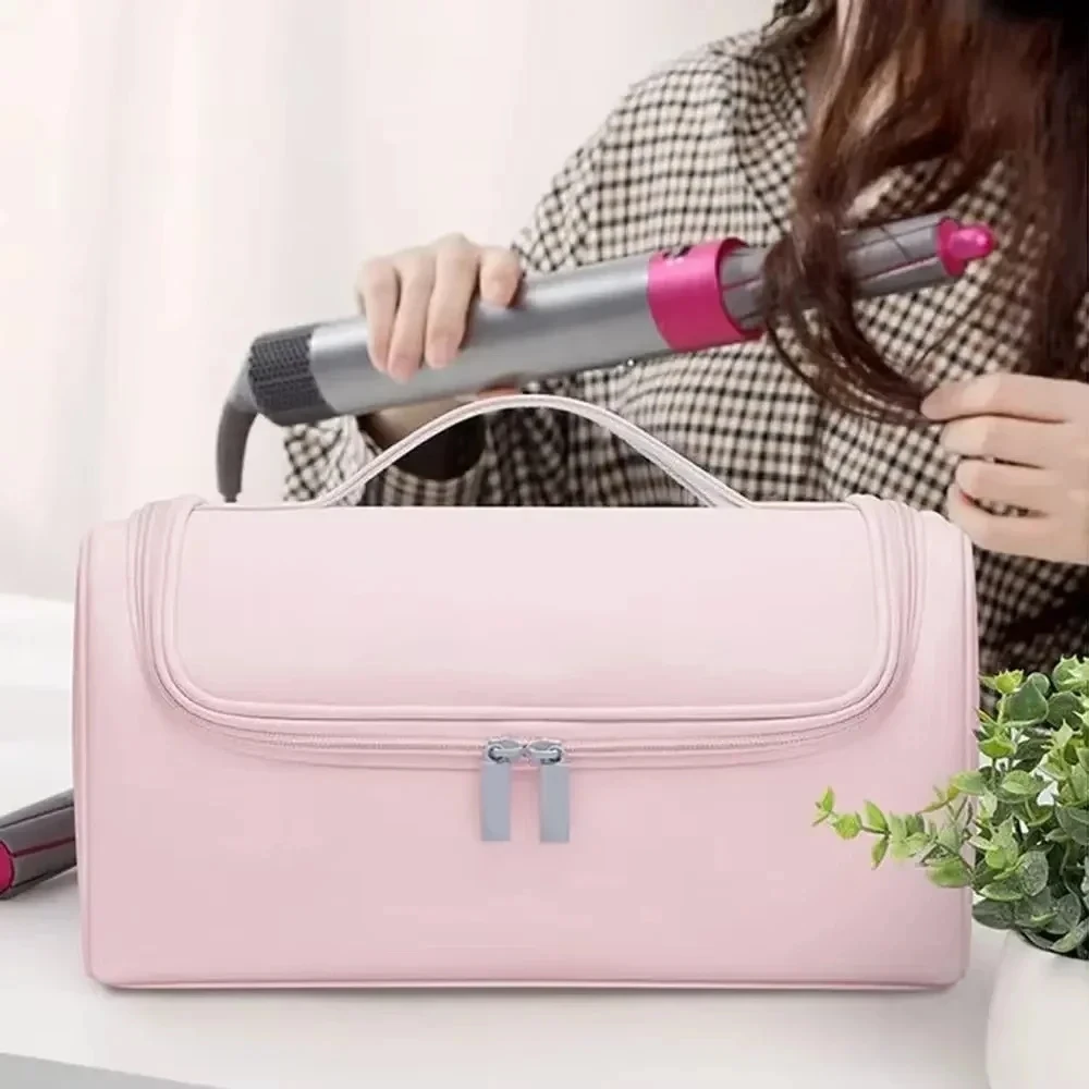 Large Capacity Hair Dryer Storage Bag Non-slip Hair Curler Tools Storage Pouch Water Proof Wear-resistant Curling Iron PU Bags