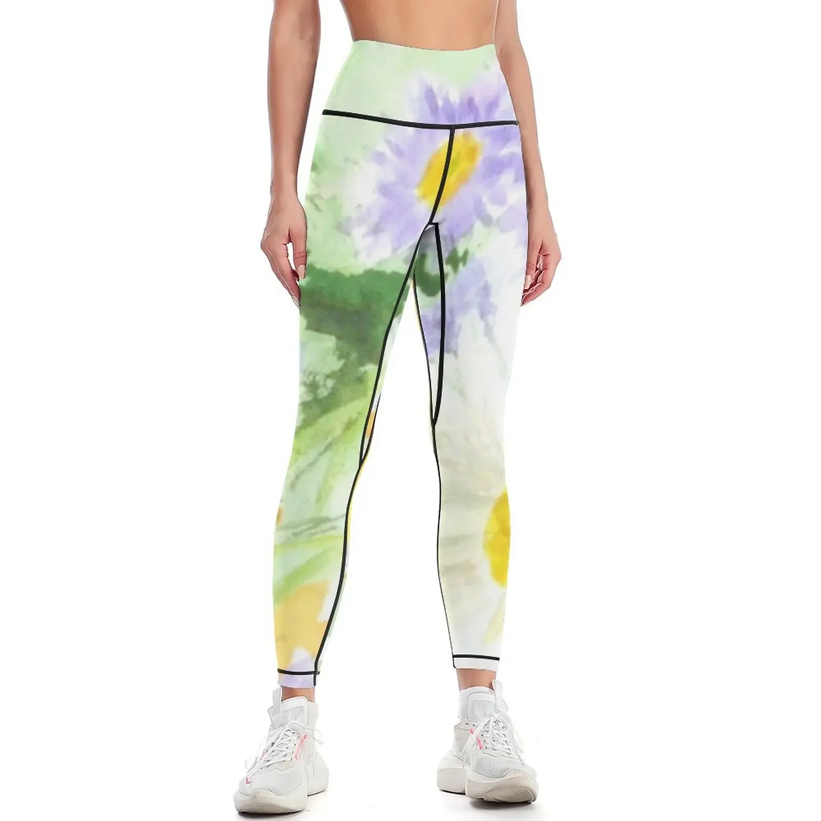 cheerful colorful wild flower Leggings Fitness woman Legging sport Women's tights Jogger pants Womens Leggings