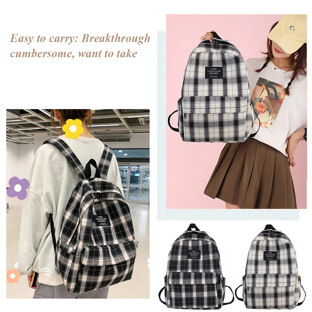 

Модный женский рюкзак большой вместимости, винтажный клетчатый рюкзак, идеально подходящий для студентов и путешественников с регулируемым ремешком
