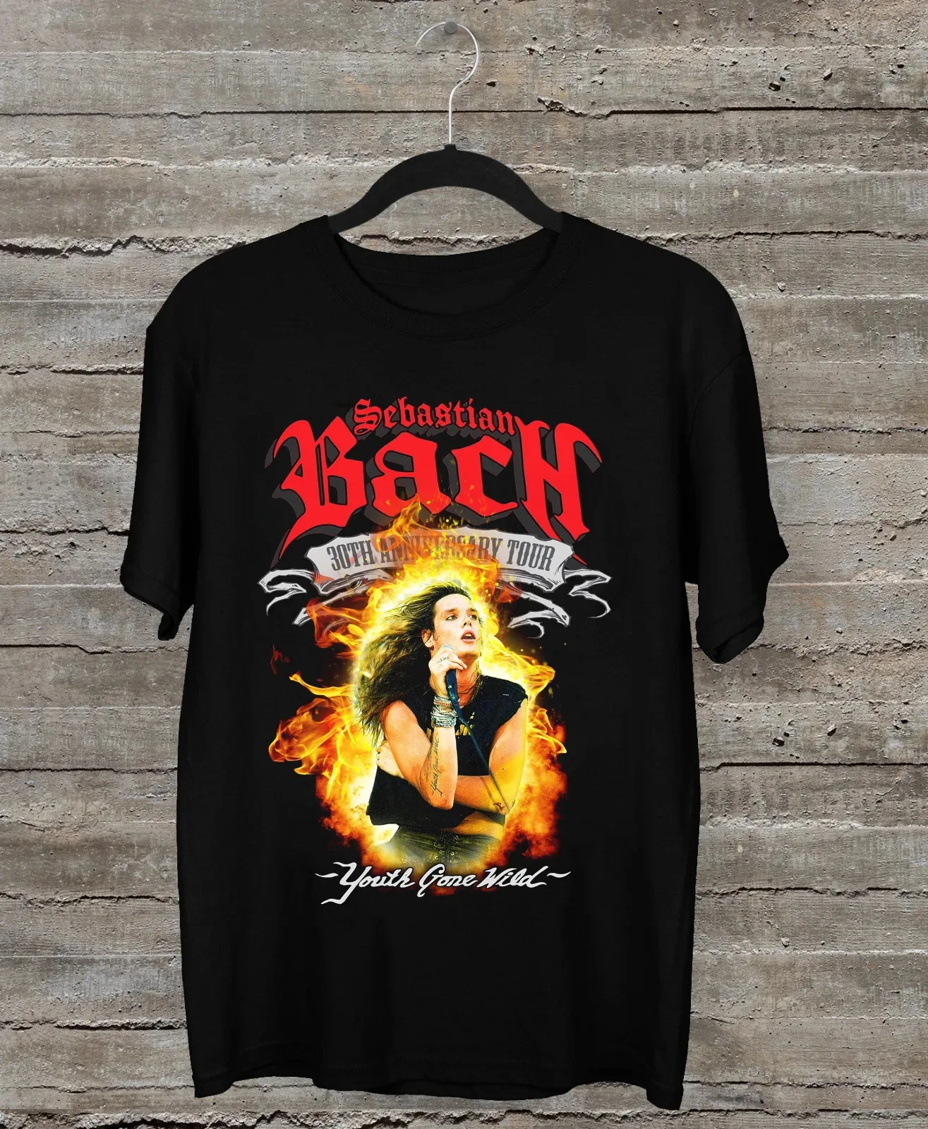 Sebastian Bach 'Skid Row' 30Th Anniversary Tour Black All Size T Shirt Ac1100