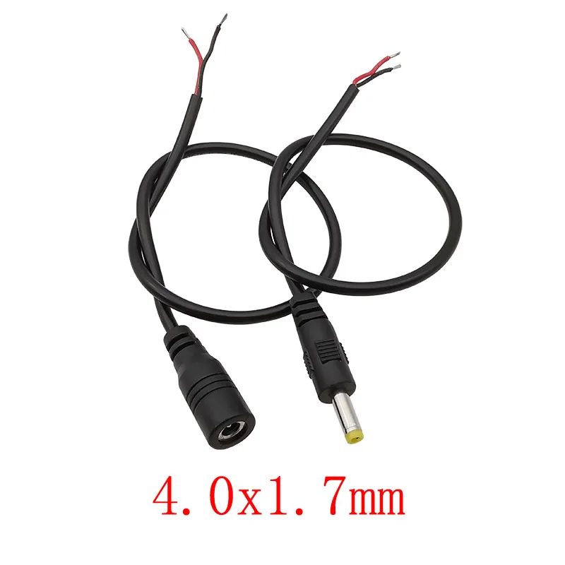 Wtyczka męska DC 4,0 mm x 1,7 mm Żeńskie złącze kabla zasilania DC Przewód zasilający DC Pigtail do kamery CCTV LED Strip Light