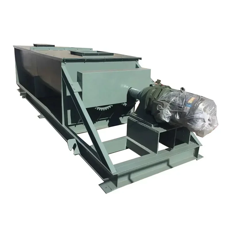 

Dust humidifier, double shaft blade feed mixer, trough mixing equipment, supply single shaft dust humidification